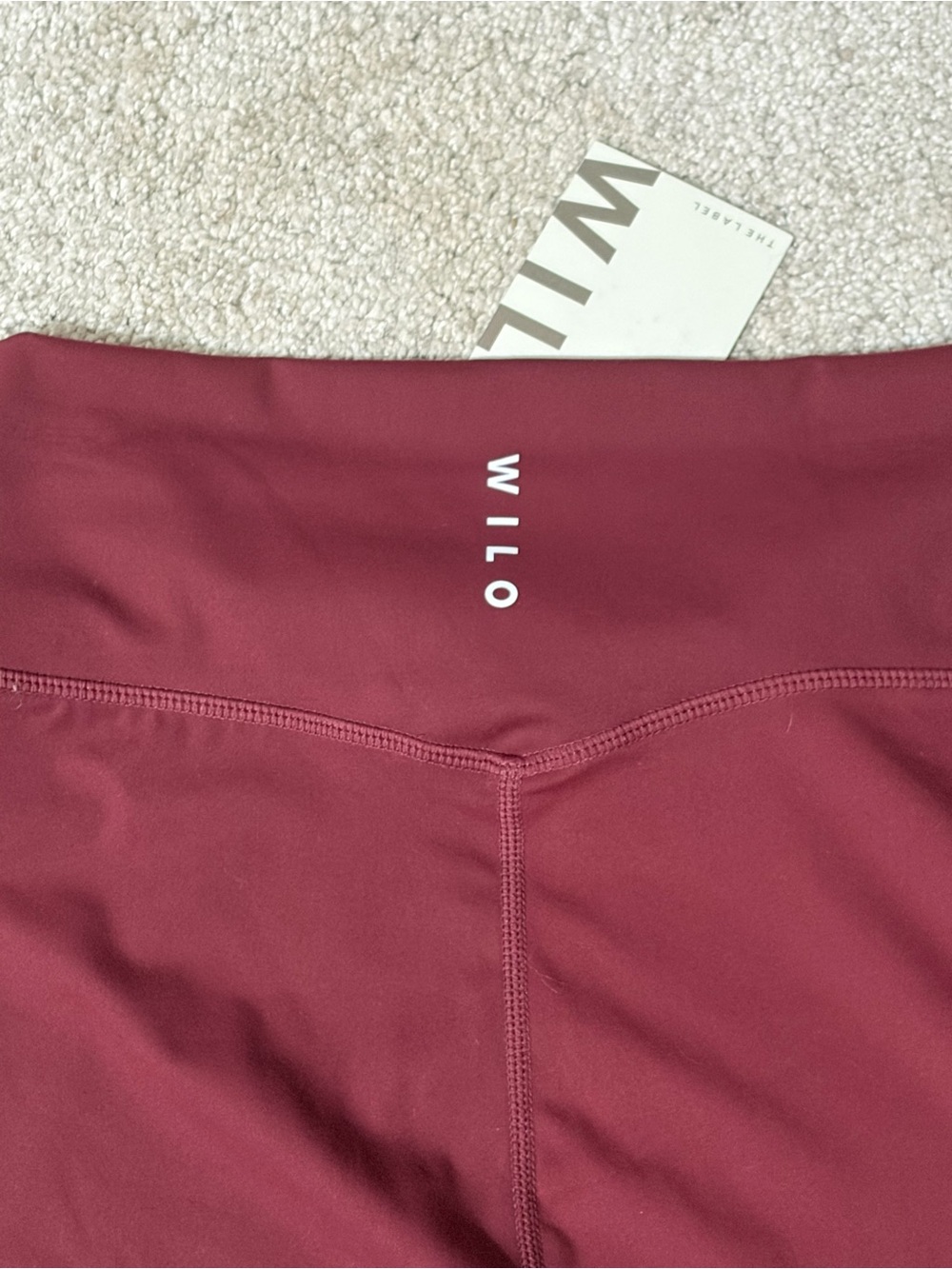 WILO The Label in Burgundy High-Rise Active Leggings & Sports Bra Set - Picture 7 of 10